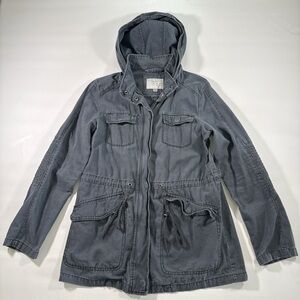 A New Day Gray Hooded Utility Jacket